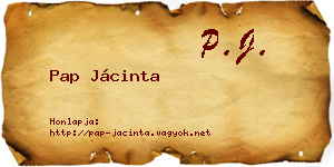 Pap Jácinta névjegykártya